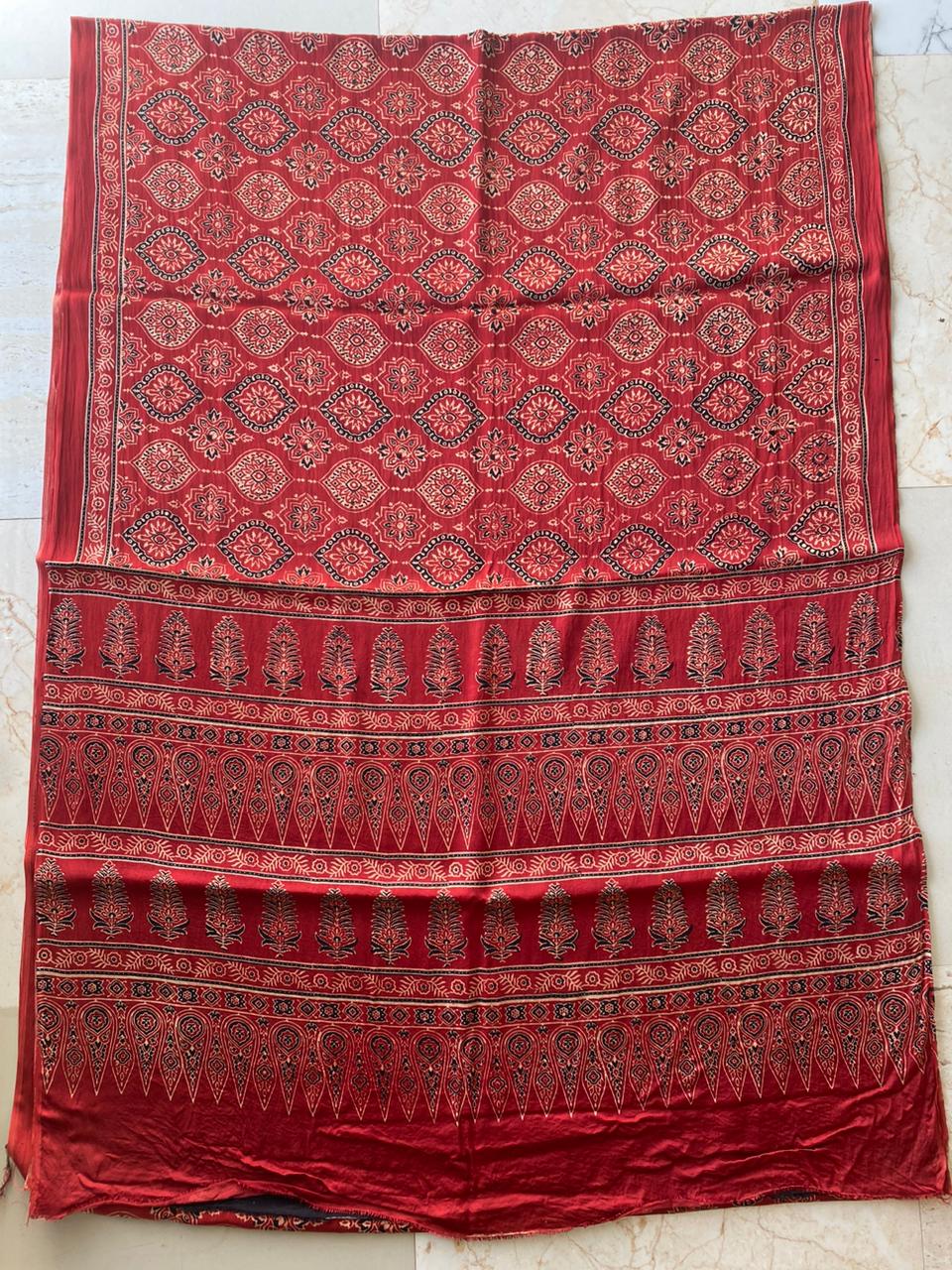 Ajrakh Modal silk saree