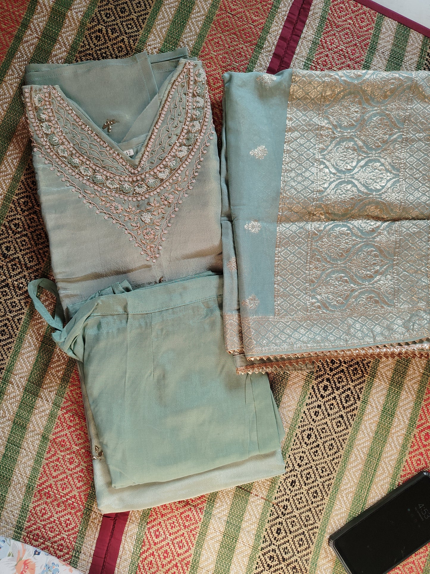 Tissue fabric 3 pc Kurta Set