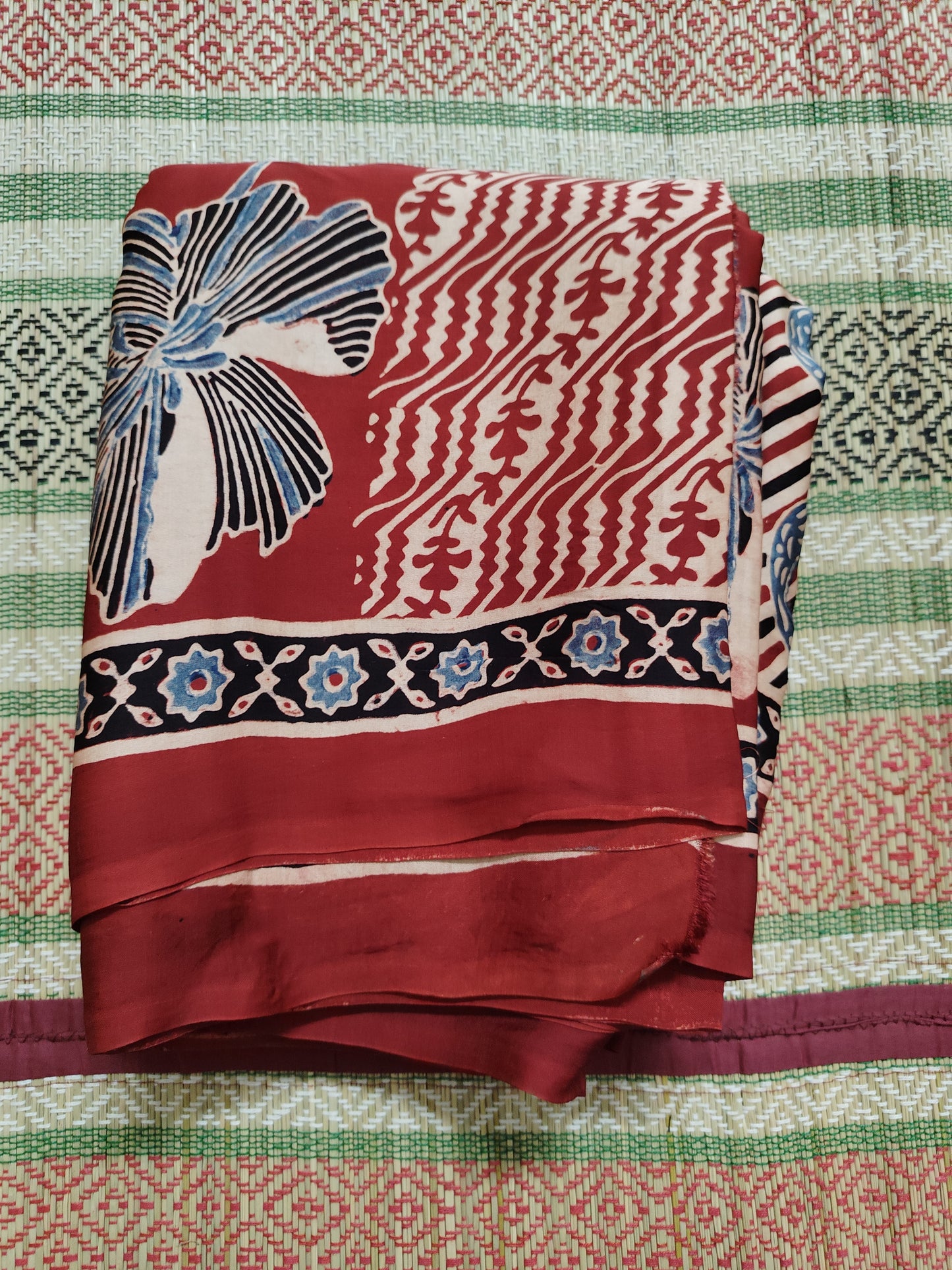 Ajrakh Modal silk saree