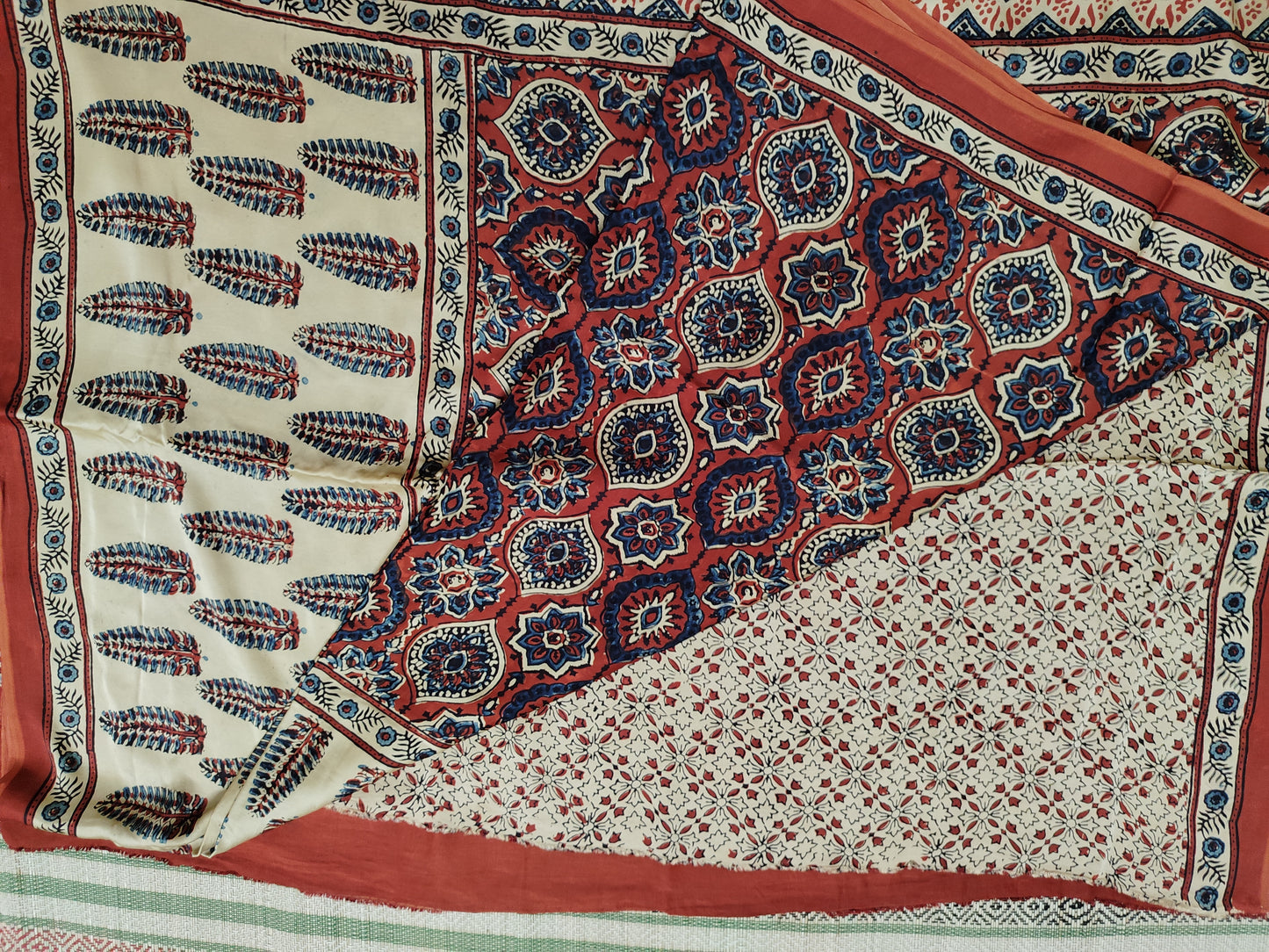 Ajrakh Modal silk saree