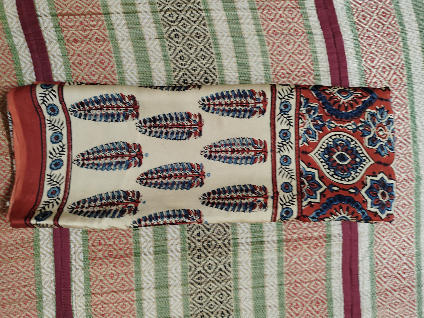 Ajrakh Modal silk saree