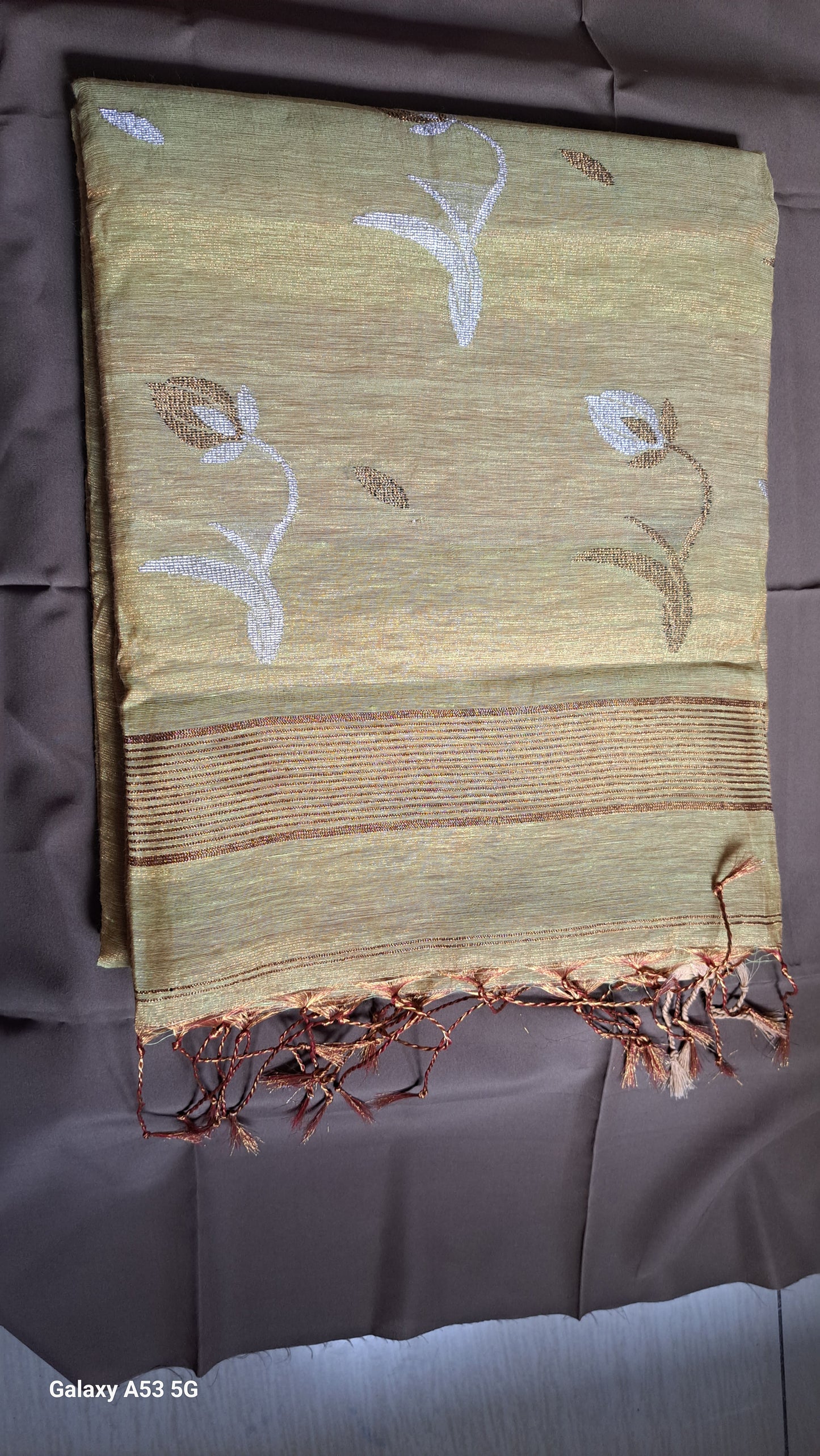 Handloom tissue linen saree