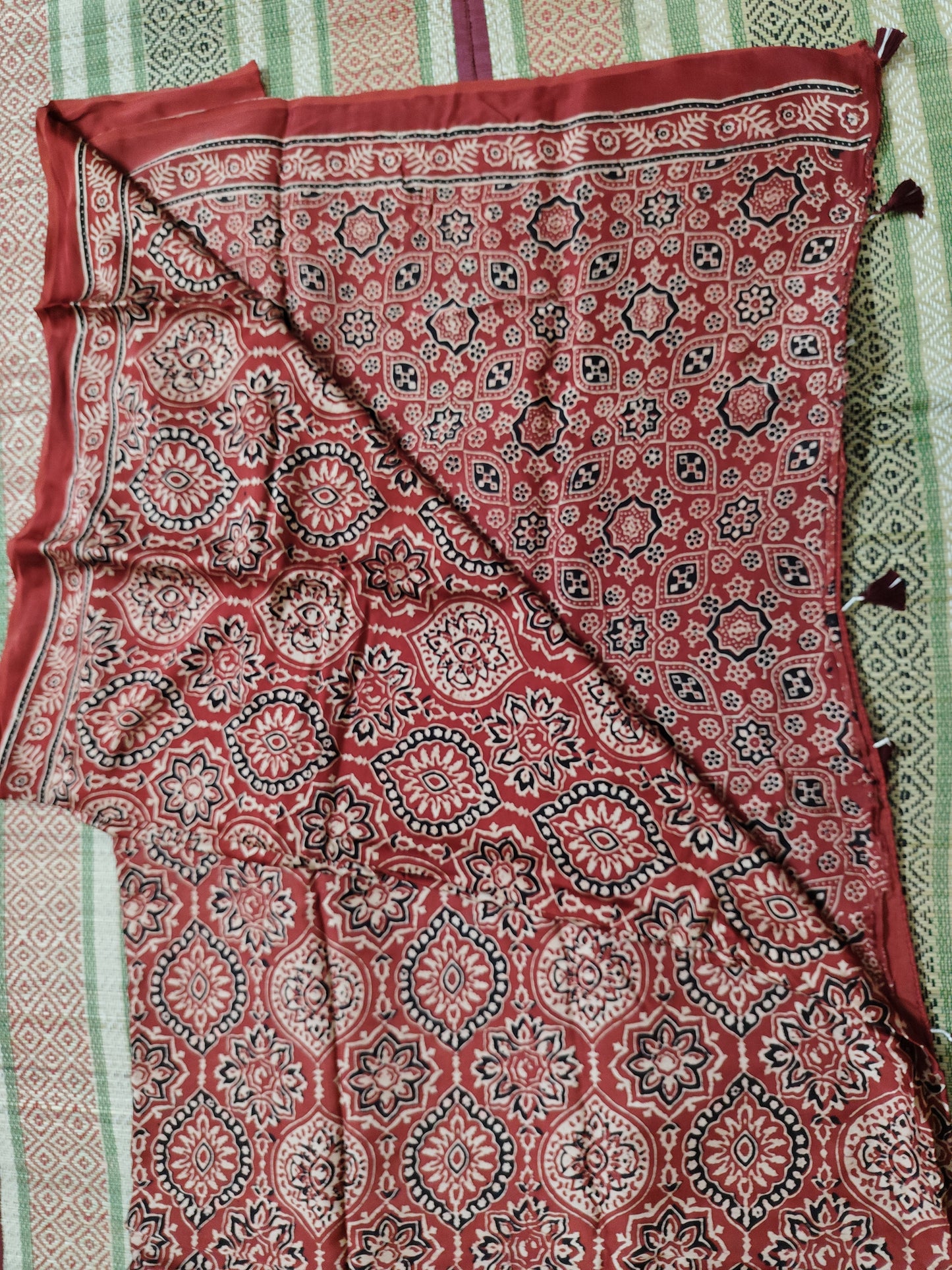 Ajrakh Modal silk saree