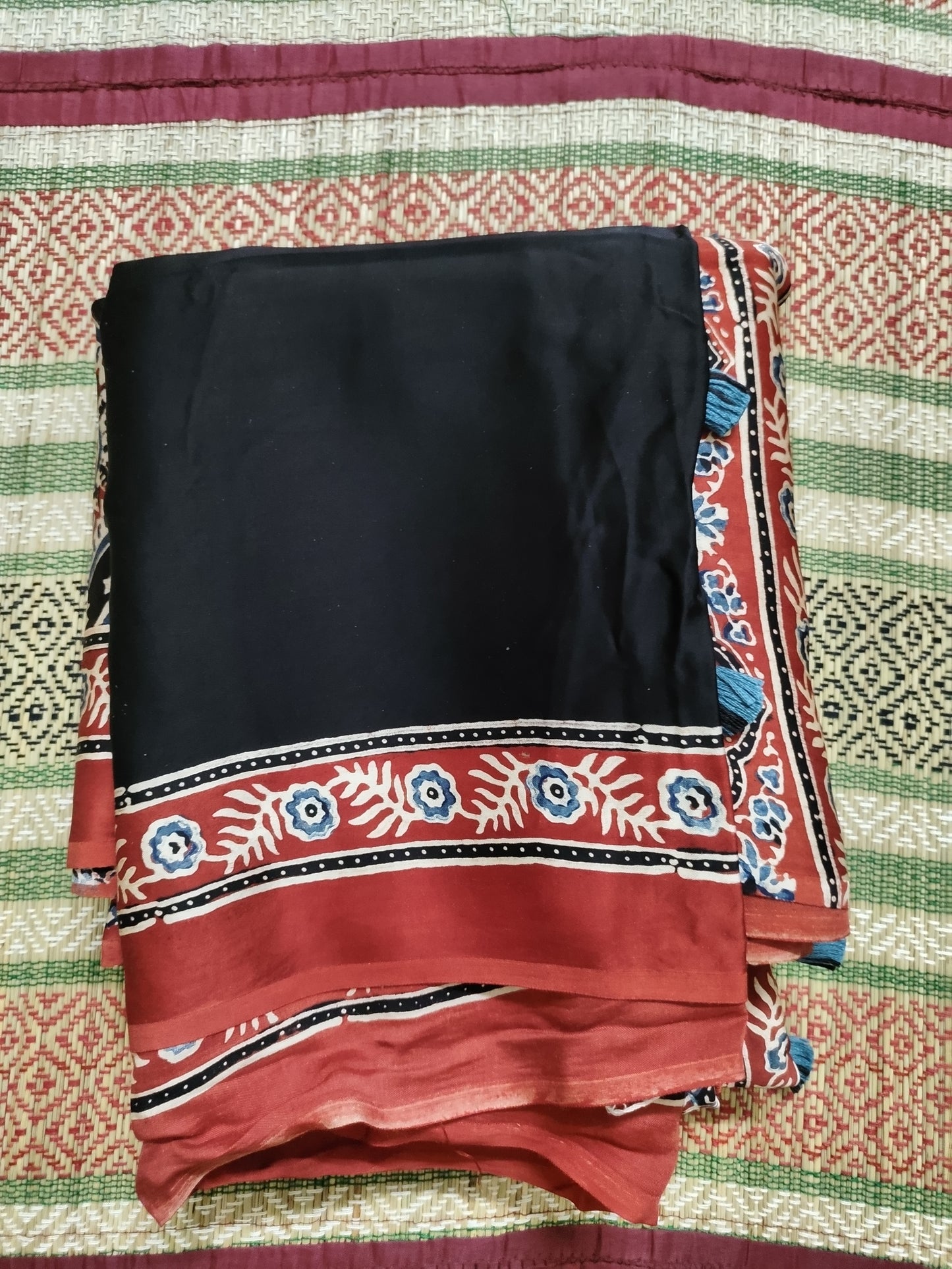 Ajrakh Modal silk saree