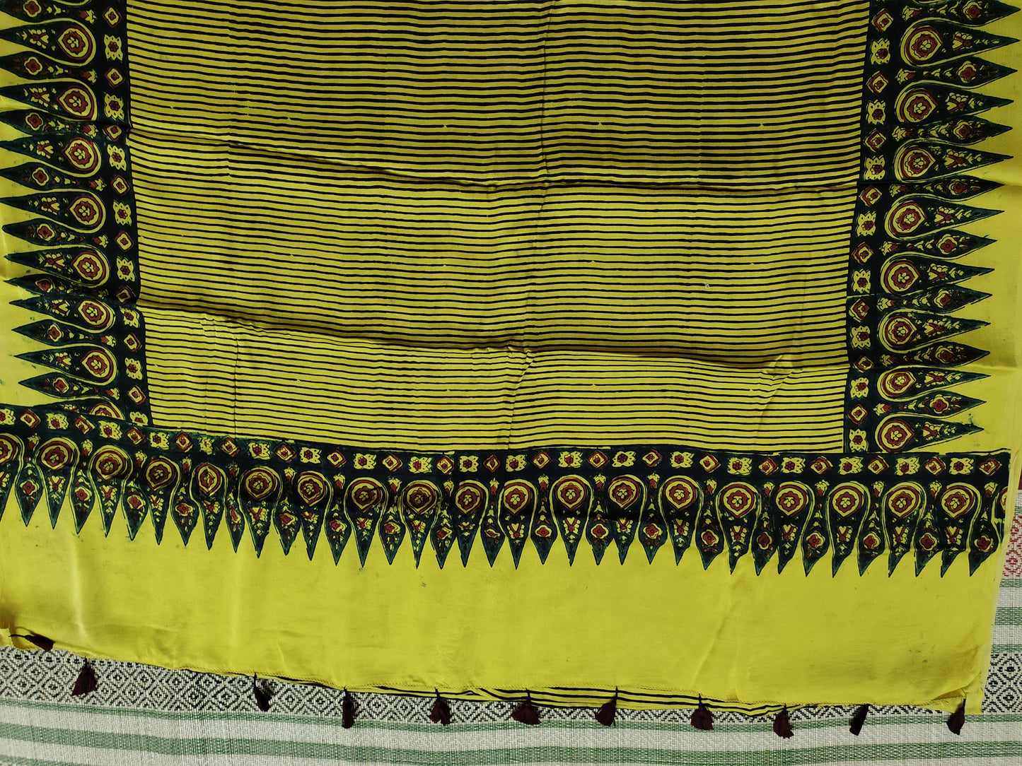 Ajrakh Modal silk saree