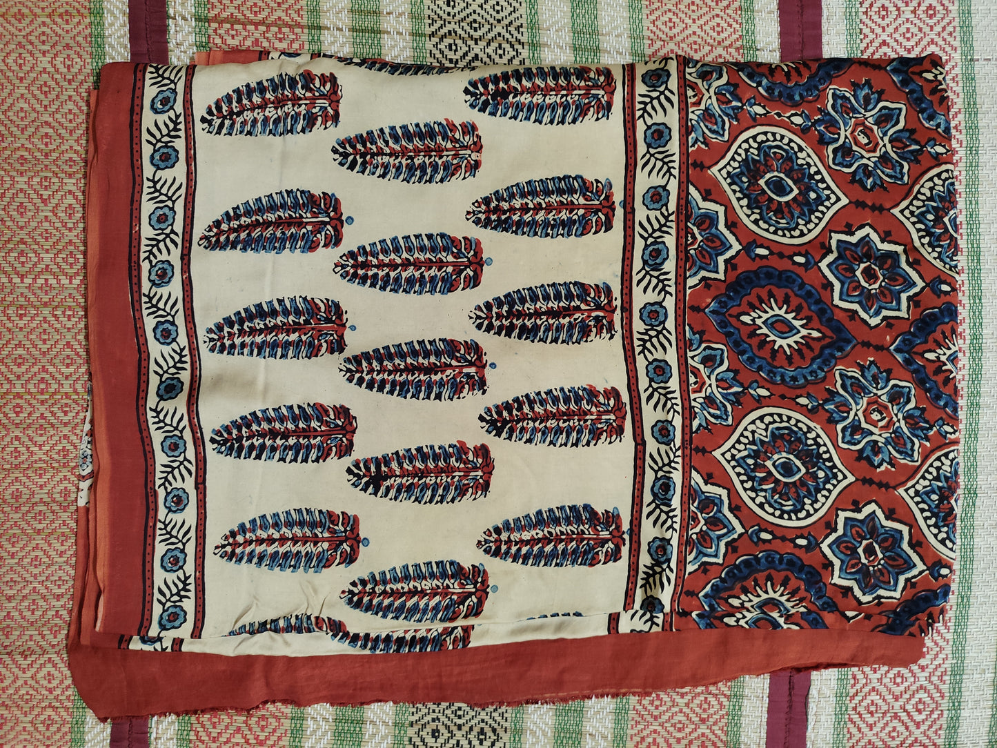 Ajrakh Modal silk saree